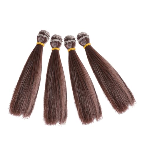PACKOVE 4stücke Puppenhaar-tressen Diy-bastelbedarf Glatte Synthetische Perücken Puppenhaarperücken Zur Puppenherstellung Süße Haarperücken Für Puppen Dekoratives von PACKOVE