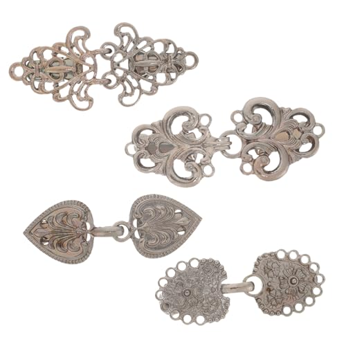 PACKOVE 4 Stück Retro Teiliges Cardigan Clips Filigrane Schalclips mit Wirbel Design Langlebige und Rostfreie Verschlüsse für Damenkleidung und Strickjacken Einfach Anzubringen und von PACKOVE