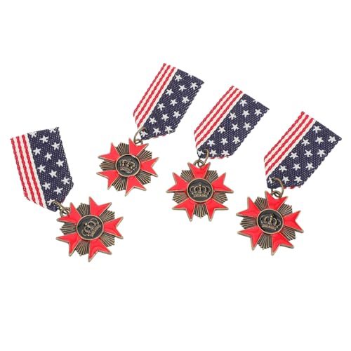 PACKOVE 4 Stück Stil Metallbroschen Langlebig Leichte Anstecknadeln für Jacken Hemden Vielseitige Patriotische Abzeichen für Jungen Mädchen von PACKOVE