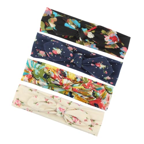 PACKOVE 4stücke Stirnbänder Für Damen Aus Weichem Stoffmaterial Verstellbare Stretch-haarbänder Mit Hasenohren-design Bequeme Kopfbedeckung Klebeband Oder Clips von PACKOVE
