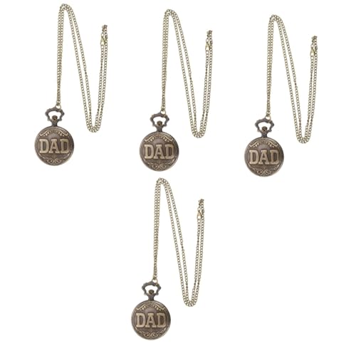 PACKOVE 4 Stück Taschenuhr Herrenhalskette Kleine Taschenuhr Herren Taschenuhr Tragbare Taschenuhr Dekorative Uhr Taschenuhr Für Männer Mechanische Taschenuhr Antike Taschenuhr Eisen von PACKOVE