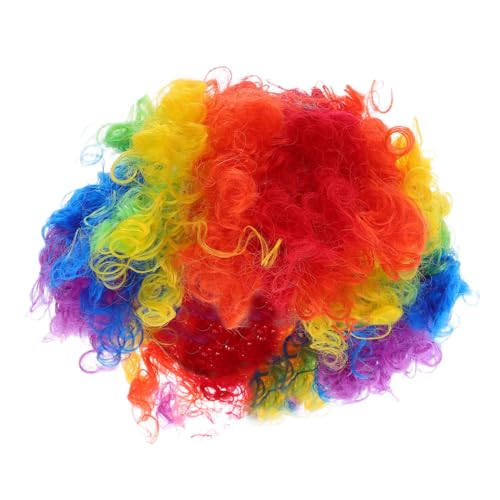 PACKOVE 4 Stück Teiliges Afro-perückenset Kurz Lockig Bunt Leicht und Atmungsaktiv Verstellbar für Erwachsene und Jugendliche Vielseitig für Disco Halloween Karneval Party und Cosplay von PACKOVE
