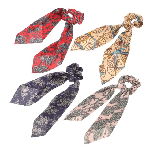 PACKOVE 4stücke Boho Stil Haarschmuck Schal Haargummis Haarringe Langes Haarseil Pferdeschwanzhalter Für Frauen Damen von PACKOVE