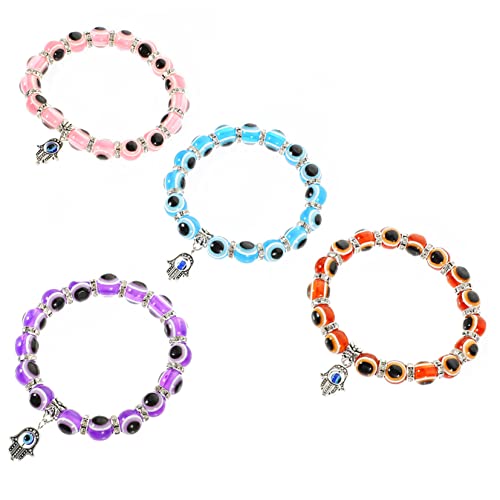 PACKOVE 4 Stück Teiliges Damen Armband mit Evil Eye Perlen Modisches Leichtes Schmuckstück für Teenager Langlebig Komfortabel und Vielseitig Kombinierbar für Alltag und Besondere Anlässe von PACKOVE