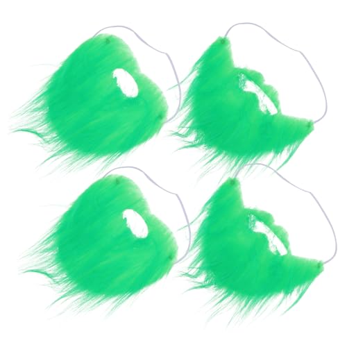 PACKOVE 4 Stück Teiliges Grüne Kunstbärte Flanell Bequemes Atmungsaktives Material Einfach zu Tragen für Patricks Day Kostüme Karneval Irische Party und Festliche Verkleidung von PACKOVE
