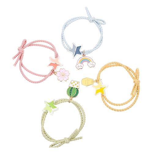 PACKOVE 4 Stück Teiliges Haargummi Einzigartige Elastische Haarringe Sanfte Ponytail Halter für Damen und Mädchen Vielseitig für Dickes und Modischer Haarschmuck Pastellfarben von PACKOVE