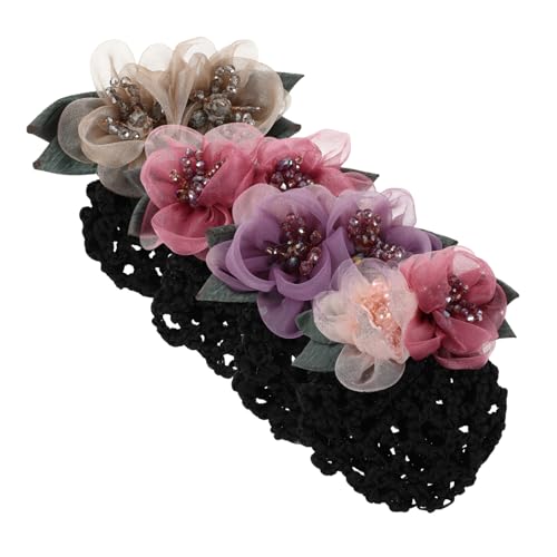 PACKOVE 4 Stück Teiliges Haarnetz Vintage Blumen Haarnetz mit Blüten-haarclip Haarknoten Abdeckung für Damen Pflegekräfte Bank Hotel Arbeit Party von PACKOVE