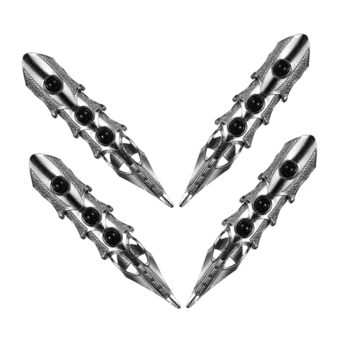 PACKOVE 4 Stück Teiliges Halloween Gothic Gelenk-ring Punk Vollfinger-ringe Vintage Schmuck für Cosplay Festival Party Bequemes Gelenk-design Schwarzes Halloween Kostüm Zubehör von PACKOVE