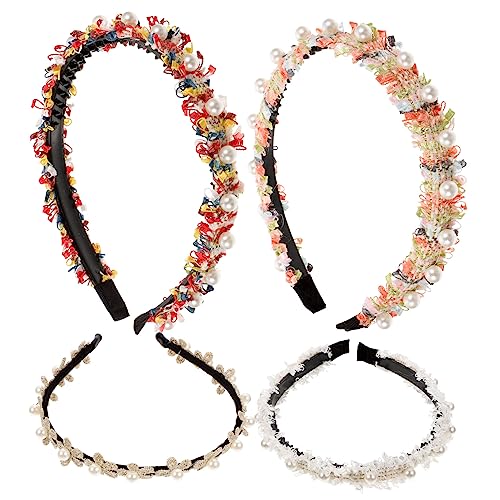 PACKOVE 4 Stück Teiliges Kunstperlen Stirnbänder für und Mädchen Padded Haarreifen Verschiedenen Farben für Besondere Anlässe Bequem und für Weihnachten und Valentinstag von PACKOVE