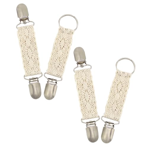 PACKOVE 4 Stück Teiliges Multifunktionale Cardigan Clips mit Zarter Spitzenverzierung Elegante Strickjacken Reisehut clips Tragbare Verschlussclips für Damenkleidung und Accessoires von PACKOVE