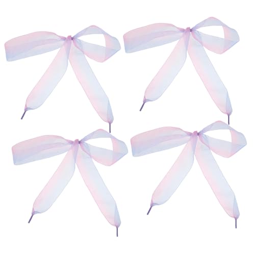 PACKOVE 4 Stück Teiliges Organza Schnürsenkel Flach Schneegarn Schnürbänder mit Farbverlauf für Damen Sneaker Laufschuhe und Freizeitschuhe Modisch Verstellbar und Auffällig von PACKOVE