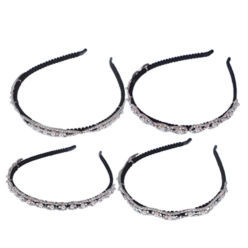 PACKOVE 4 Stück Teiliges Perlen Haarreif Modisch mit Strass Eleganter Haarschmuck aus Langlebiger Legierung Schlichtes Design für Frauen und Mädchen für Alltag und Festliche Anlässe von PACKOVE