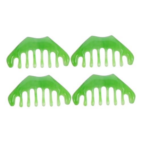 PACKOVE 4 Stück Teiliges Resin Kopfhaut Massagekamm mit Breiten Zähnen Ergonomisches Gua Sha Haarmassagegerät für Frauen und Männer für Langes Dickes Nasses oder Trockenes Haar Handliches von PACKOVE