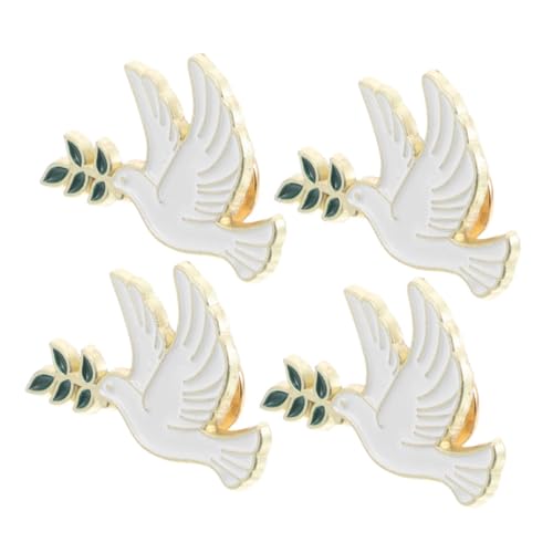 PACKOVE 4 Stück Teiliges Set Taubenbroschen Pins aus Metall Ästhetische Anstecknadeln mit Olivenzweig Vielseitig für Kleidung Rucksäcke und Accessoires Symbolisch für Harmonie und von PACKOVE