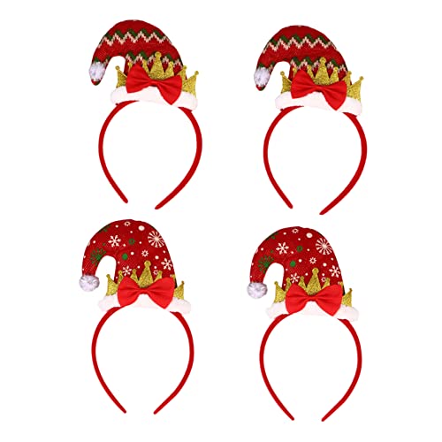 PACKOVE 4 Stück Teiliges Weihnachts Haarreif mit Festlichem Hutdesign Verstellbar und Unisex für Erwachsene Geeignet für Weihnachtsfeiern Kostüme und Party Accessoires von PACKOVE