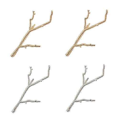PACKOVE 4 Stück Vintage Branch Hair Clips Teiliges Haarschmuck Gold und Silber für Damen Elegant und Kreativ für Hochzeiten und Besondere Anlässe von PACKOVE