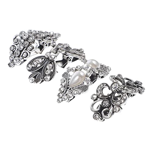 PACKOVE 4 Stück Vintage Cardigan Clips Broschen mit Strass Eleganter Schal und Pulloververschluss für Damen Vielseitig für Strickjacken Kleider Hemden Modisches Accessoire von PACKOVE