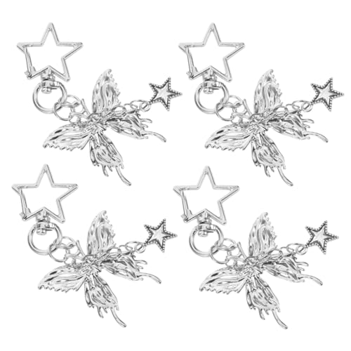 PACKOVE 4 Stück Vintage Schmetterling Schlüsselanhänger aus Zinklegierung Modische Bag Charms mit Stern-design Multifunktionale Anhänger für Handtasche Rucksack Handy und Geldbörse von PACKOVE