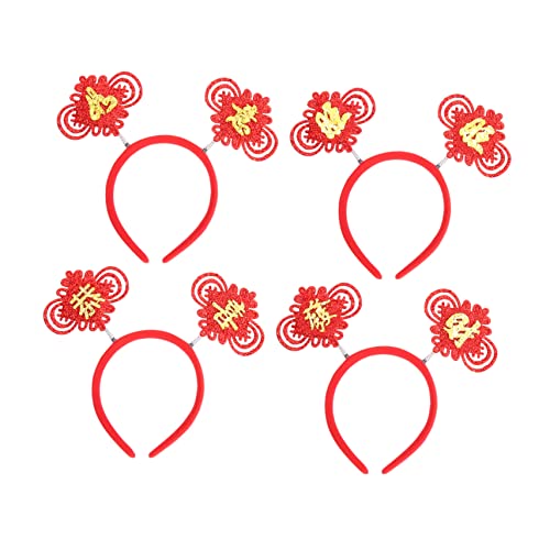 PACKOVE 4 Stück neues jahr stirnband chinesisches rotes Stirnband asiatisches Dekor Tiara von PACKOVE