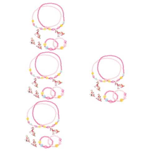 PACKOVE 40 Stk Einhorn Schmuck Haargummis Armbänder Schmuck für Mädchen 6-8 Halskette geschenk Mädchenschmuck im Alter von 6-8 Jahren Armbänder für kleine Mädchen kleines Mädchen Ring Kind von PACKOVE
