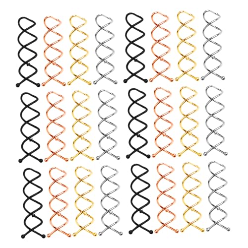 PACKOVE 40 Stück Metall Spiral Haarnadeln mit Abgerundeter Spitze Drehbare Haarklammern für Frauen und Mädchen Leichte Spiral Haarpins für Elegantes Brötchenstyling bei Hochzeit Festival von PACKOVE