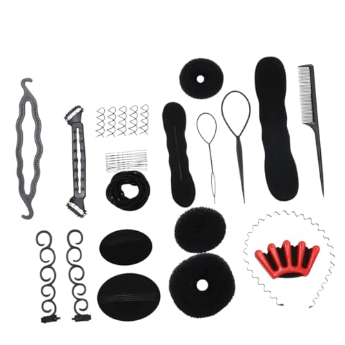 PACKOVE 42stücke Teiliges Haar Haarschmuck Schwarz Diy Flechtwerkzeuge Für Frauen Und Mädchen Leichtes Kunststoffmaterial Nützliches Zubehör Zum Frisieren von PACKOVE