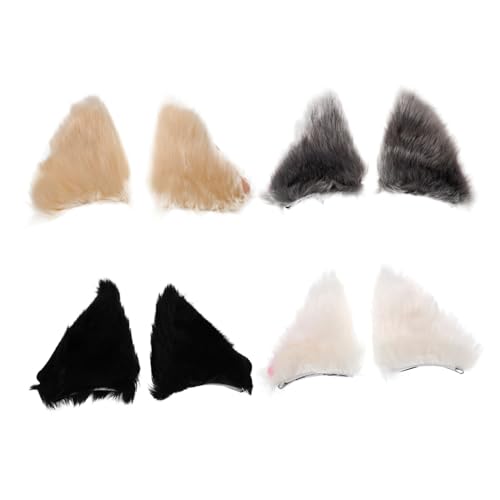 PACKOVE 4paare Katzenohr Haarnadel Cartoon Plüsch Katzenohr Haarspange Haarschmuck Für Cosplay Und Themenpartys von PACKOVE