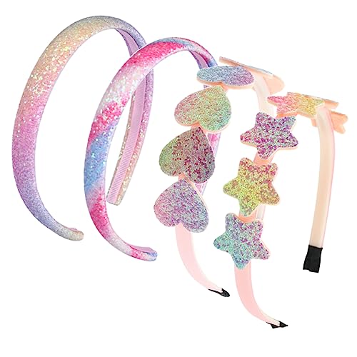 PACKOVE 4stücke Stirnbänder Für Mädchen Glitzer-stirnband Mit Pailletten Süße Haarbands Für Kleinkinder Junge Mädchen-haaraccessoires Niedliche Stirnbänder Für Kleine von PACKOVE
