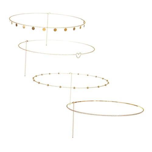 PACKOVE 4stücke Damen Taillenketten Metall Bauchkette Für Frauen Körperkette Mit Strasssteinen Für Kleid Jeans Röcke Shorts von PACKOVE