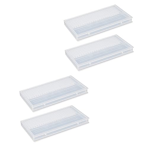 PACKOVE 4Stücke Teiliges Nagelbohrer Organizer Robuste Aufbewahrungsbox für Maniküre Schleifköpfe Transparentes Design für Salon und Zuhause Praktische Lagerung von PACKOVE