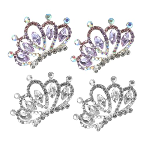 PACKOVE 4stücke Kronenkamm Kopfschmuck Strass Mini Tiara Hochzeit Blumenmädchen Haar Zubehör von PACKOVE