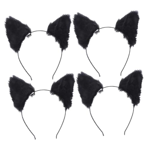 PACKOVE 4stücke Künstliche Fuchs-katzen-hundeohren Stirnband Für Frauen Mädchen Plüsch Haarreifen Halloween Cosplay Kopfbedeckung Tierkostüm Zubehör Für Damen Herren Party Kostüm von PACKOVE