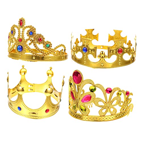 PACKOVE 4stücke Kunststoffkrone Für Junge Mädchen Geburtstag Party Mit Strass Cosplay Zubehör Geburtstagskrone Partykrone Strassband Für Haare von PACKOVE