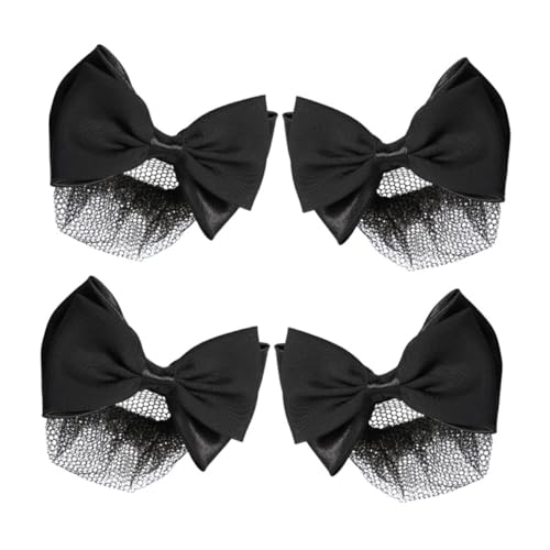 PACKOVE 4stücke Netz-haarspange Mit Schleife Set Haarnetz Mit Clip Haarschmuck Für Damen Weich Und Bequem Passend Für Hochzeitsanlässe Und Partys von PACKOVE