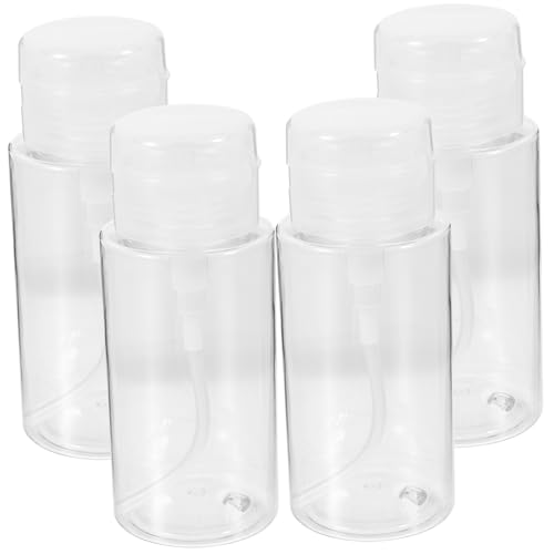 PACKOVE 4stücke Pumpflasche Zum Herunterdrücken Nagellackentferner-spender Leere Flaschen Mit Pressdesign Wiederverwendbar Für Make-up-entferner Toner Alkohol Oder Andere von PACKOVE