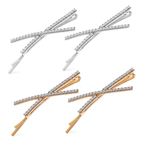 PACKOVE 4stücke Strass-haarspangen X-förmig Metall Für Damen Mädchen Mit Strass-haarschmuck Für Hochzeit Party Verabredung Frisuren von PACKOVE