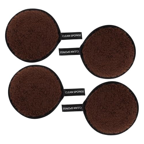 PACKOVE 4stücke Puderquaste Waschbar Gesichtsreinigungspad Flauschiges Material Make-up Entferner Puder Schwamm Puder Schwämme Puff Für Effektive Reinigung von PACKOVE