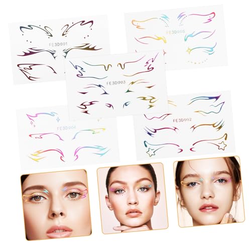 PACKOVE 5 Blätter Eyeliner Lidschatten Rauchig Auge Tätowierung Vorübergehend Für Flecken Gesichtsabziehbilder Festival-gesichtstattoos Aufkleber PACKOVE 5 Blätter Eyeliner Lidschatten Rauchig Auge Tätowierung Vorübergehend Für Flecken Gesichtsabziehbilder Festival-gesichtstattoos Aufkleber von PACKOVE