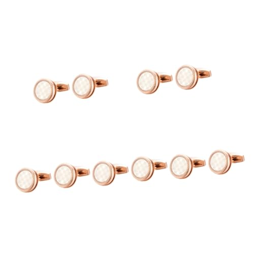 PACKOVE 5 Paare Manschettenknöpfe für Herren Kette Stifte Männer binden Smoking Mann Zubehör Manschettenknöpfe aus Metall alte Manschettenknöpfe Accessoire für Herrenanzüge Kupfer Golden von PACKOVE