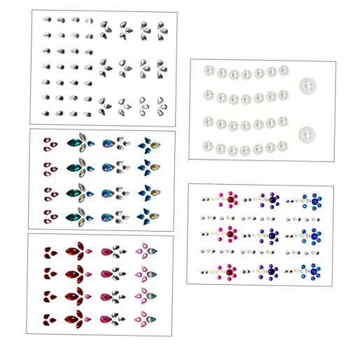 PACKOVE 5 Sätze Gesichtsjuwelen Aufkleber Selbstklebende Glitzersteinchen für Makeup Acryl Rhinestones für Augenbrauen Stirn und Gesichtsdekoration für Festivals und Partys von PACKOVE