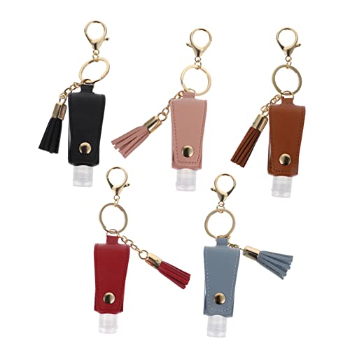 PACKOVE 5 Stück 30 Ml Leere Flasche Mit Schlüsselanhänger Tragbare Reiseflaschen Für Toilettenartikel Auslaufsicher Und Wiederverwendbar Für Parfüm Lotion Handcreme Farben Braun Rot von PACKOVE