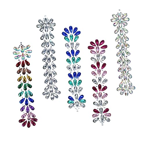 PACKOVE 5 Stück Gesichtsschmuck Aufkleber Strasssteine für Make Up Glänzende Sticker für Partys Hochzeiten und Festivals Hautfreundlich Verschiedenen Farben Erhältlich Weiß Regenbogen von PACKOVE