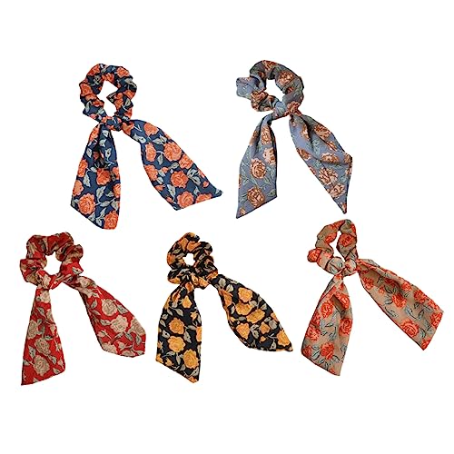 PACKOVE 5 Stück Schal Haargummis Kreativ Elastische Haargummis Zufällige Farbe Für Frauen Multifunktionale Haarschmuck Für Freizeit Und Alltag von PACKOVE