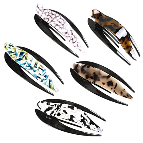 PACKOVE 5 Stück Haarspangen-Set lockig Greifer Mode Haarklammer Haarspangen für Damen Haarspangen für Mädchen Dekorative Haarclip Haarspangen schnappen Acetatfolie von PACKOVE