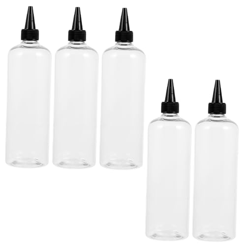 PACKOVE 5 Stück Nachfüllbare Squeeze Flaschen mit schmalem Ausgießer Auslaufsichere Pet Kunststoff Flaschen für DIY Haarfärbemittel Präzise Dosierung für Damen und Mädchen von PACKOVE