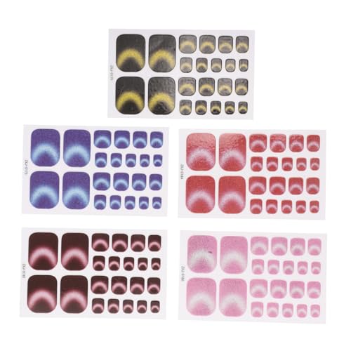 PACKOVE 5stücke Katzenauge-kunstnägel Für Fuß Selbstklebende Nagelaufkleber Zehennagel-patch Künstliche Zehennägel Zehennagel-wraps Einfache Anwendung Diy-maniküre Bling- Langlebig von PACKOVE