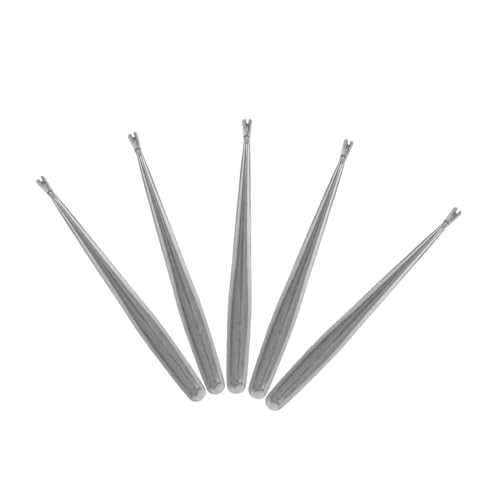 PACKOVE 5 Stück Teiliges Edelstahl Cuticle Pusher Doppelseitig Förmiger Nagelhautentferner und Gabel Professionelle Nagelpflege für Maniküre und Pediküre Präzise Entfernung von von PACKOVE