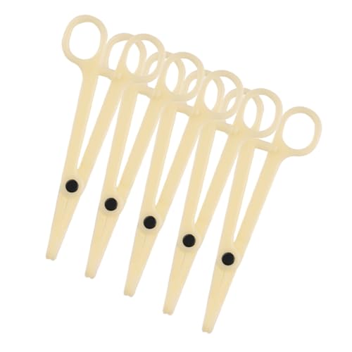 PACKOVE 5 Stück Teiliges Einweg Piercingzangen Kunststoff Zangen für Körperpiercing Professionelle Piercing Werkzeuge für Damen und Herren Beige von PACKOVE