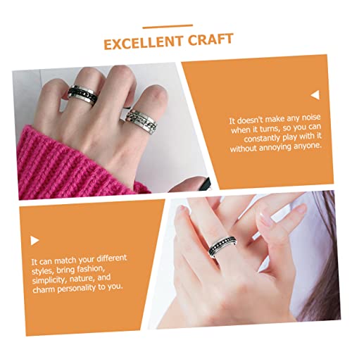 PACKOVE 5 Stück Teiliges Titanium Dreh Fidget Ring Set Verstellbare Finger und Daumenringe zur Stressreduktion Langlebige Drehbare Bandringe für Alltag Lernen und Angstbewältigung von PACKOVE