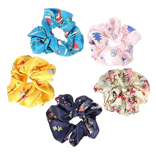 PACKOVE 5 Stück Teiliges Weihnachts Haargummi Elastisch Dehnbar Geeignet für Dickes Dünnes Haar Ponytail Halter Festlich Haarschmuck Damen Mädchen von PACKOVE